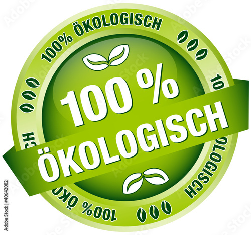 Button Banner "100 % Ökologisch" Grün