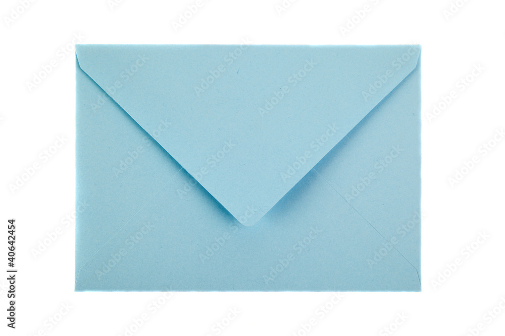 Blue envelope on white background Blue envelope on white background