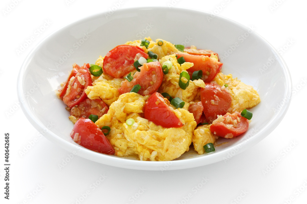 scrambled eggs with tomatoes, chinese food scrambled eggs with tomatoes, chinese food