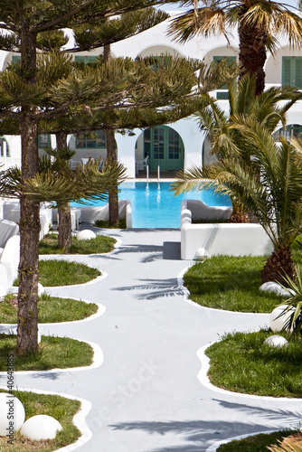 Luxury hotel at Santorini island in Greece © Panos