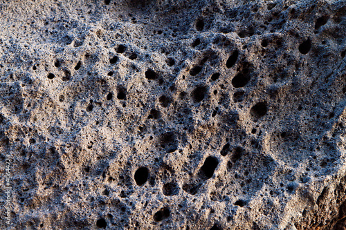 Volcanic stone made of lava at Santorini island photo