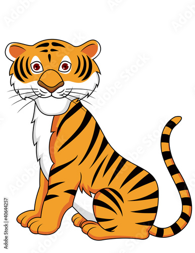Fototapeta Naklejka Na Ścianę i Meble -  Tiger cartoon sitting