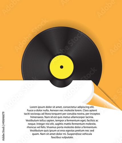 vinyl disc for text vector