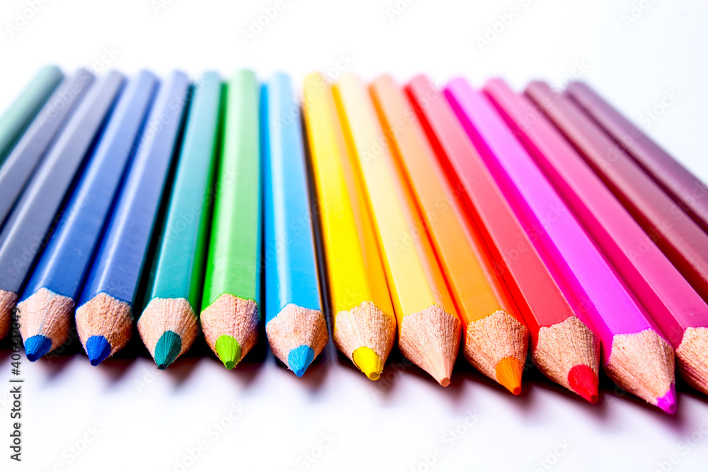 colored pencils on a light background colored pencils on a light background
