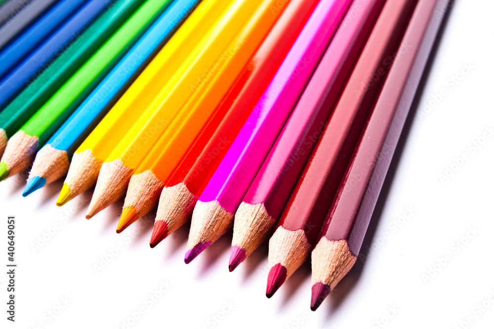 Fototapeta premium colored pencils on a light background