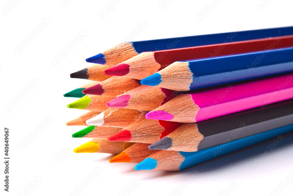 Obraz premium colored pencils on a light background