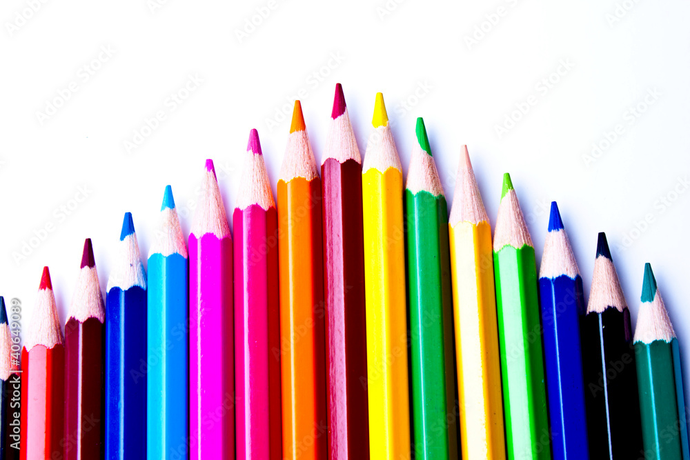 colored pencils on a light background colored pencils on a light background
