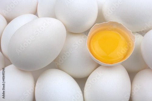 White eggs and egg yolk