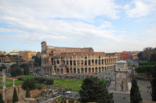 Rome, the Coliseum and the Arch of Constantine