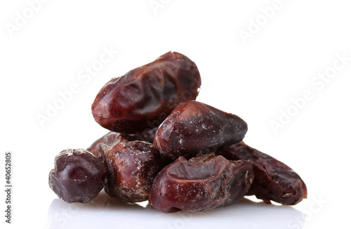 delicious dried dates isolated on white