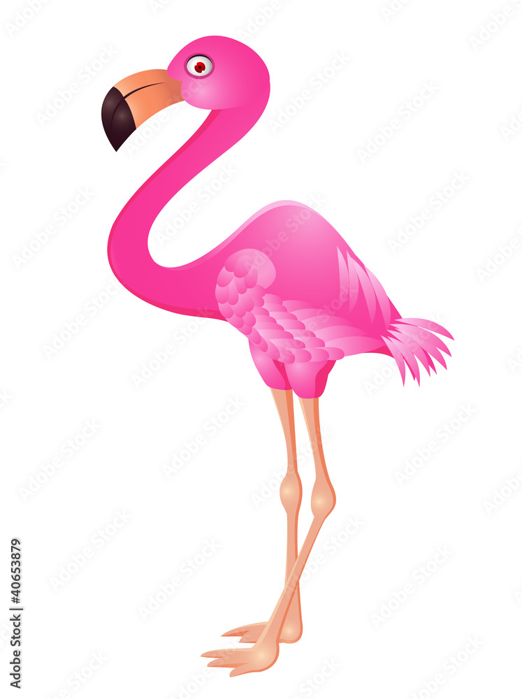 Naklejka premium Flamingo cartoon