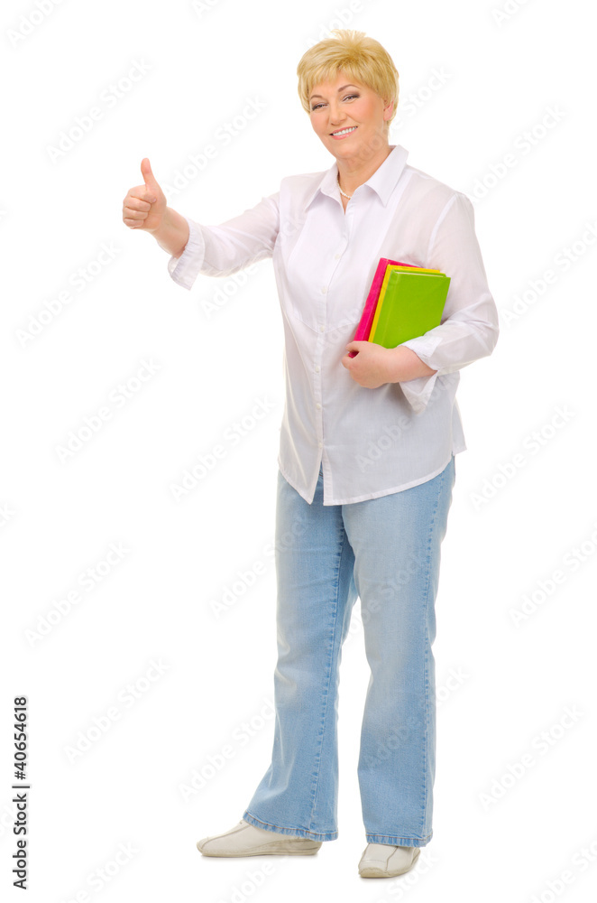 Senior woman with books Senior woman with books
