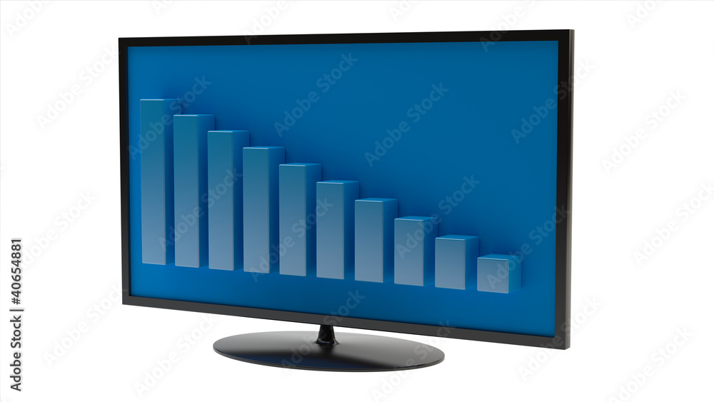 business graph on screen business graph on screen
