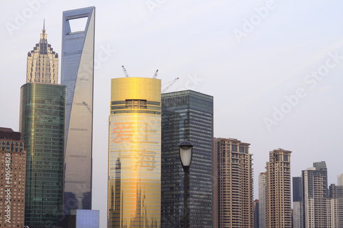 Photography urban dusk the scenery in the background of modern architecture