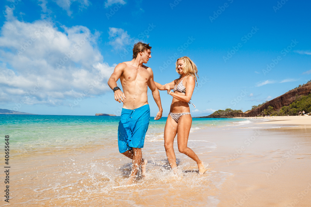 Young Couple on Tropical Beach Young Couple on Tropical Beach