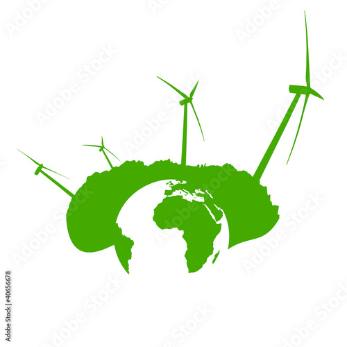 éolienne terre vert