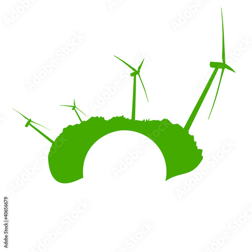 montage éolienne vert
