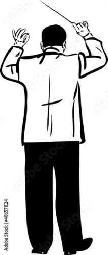 sketch male conductor with baton
