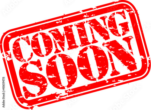 Grunge coming soon rubber stamp, vector illustration