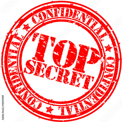 Grunge top secret rubber stamp, vector illustration