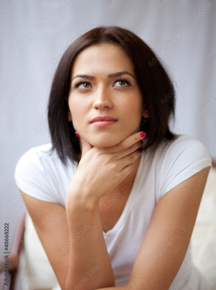 Portrait of beautiful brunette young woman Portrait of beautiful brunette young woman