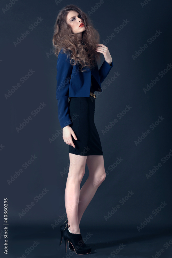Studio shot of beautiful teenager girl in fashion clothes Studio shot of beautiful teenager girl in fashion clothes