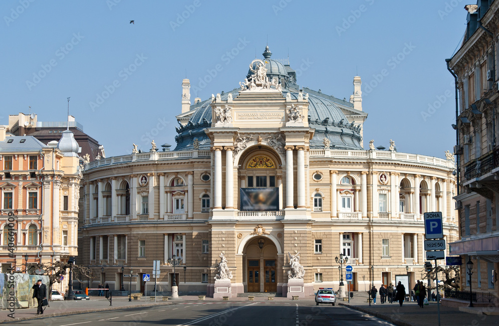 View of Odessa Opera and Ballet Theater. Ukraine