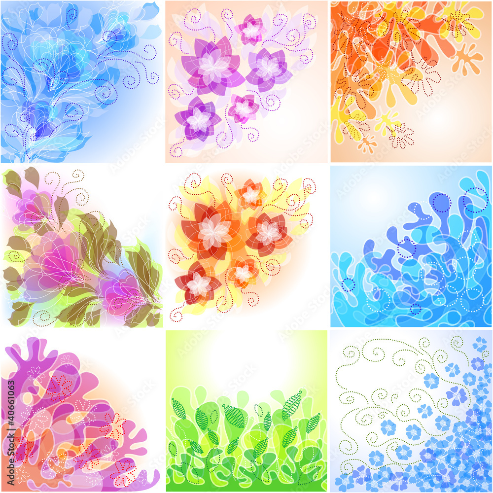 Set of floral backgrounds Set of floral backgrounds