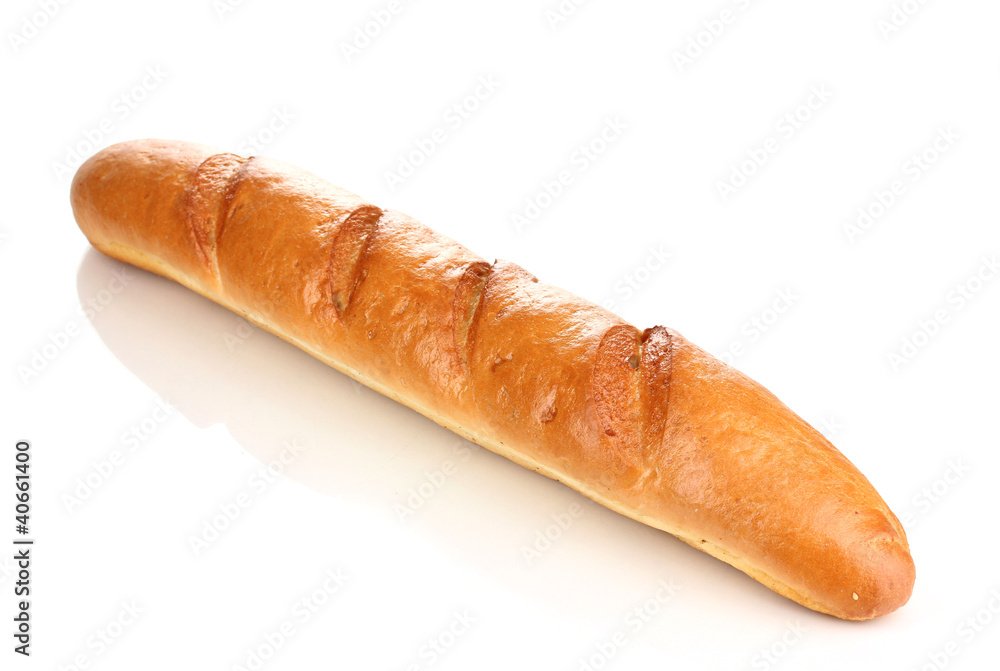 Aromatic baguette isolated on white