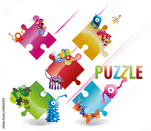 rompecabezas fantastico en vector