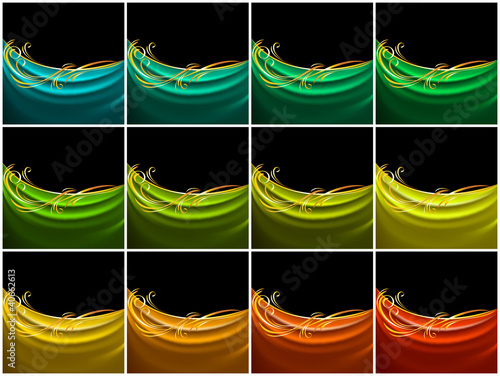 Set color curtain, silk tissue