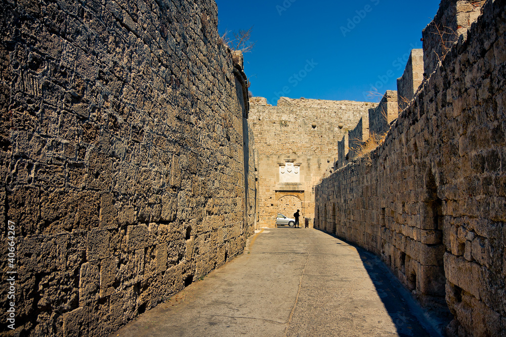Fototapeta premium Ancient streets of Rhodes Island