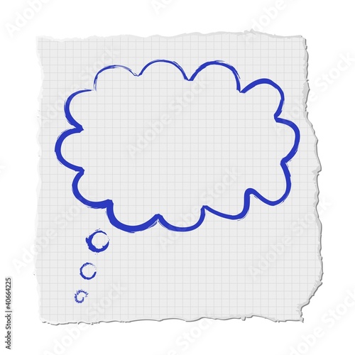 Wolke auf Notizzettel