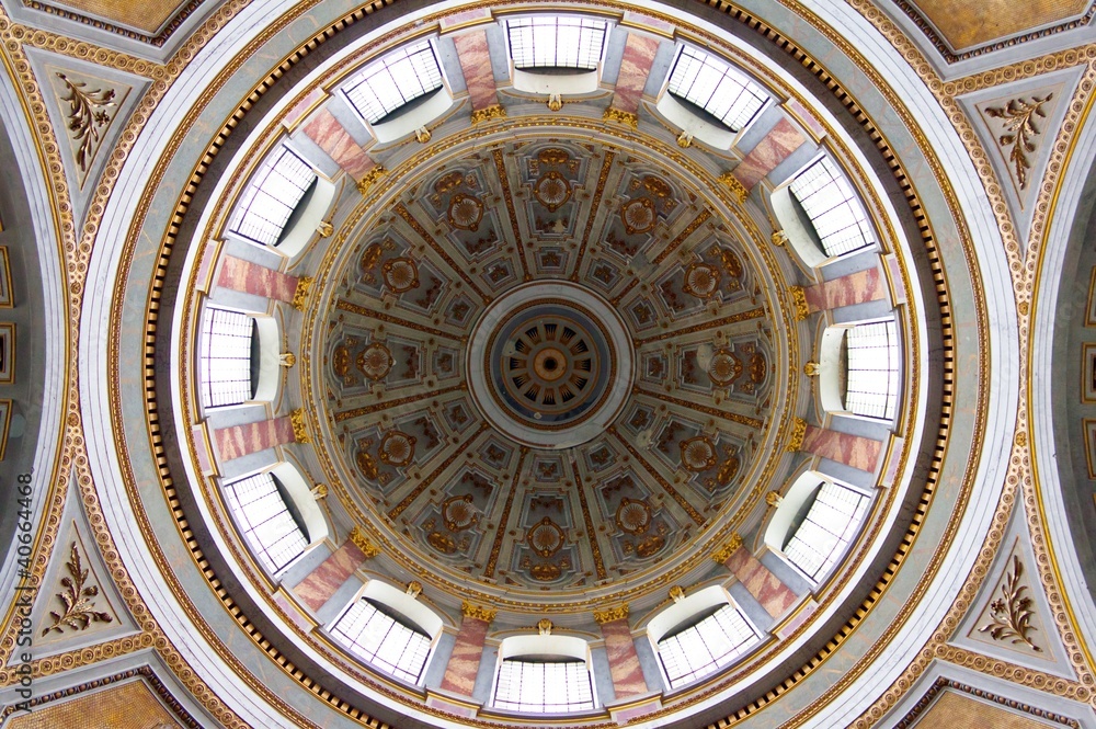 Inside view of the dome of the Esztergom Basilica.