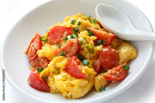 Photos scrambled eggs with tomatoes, chinese food