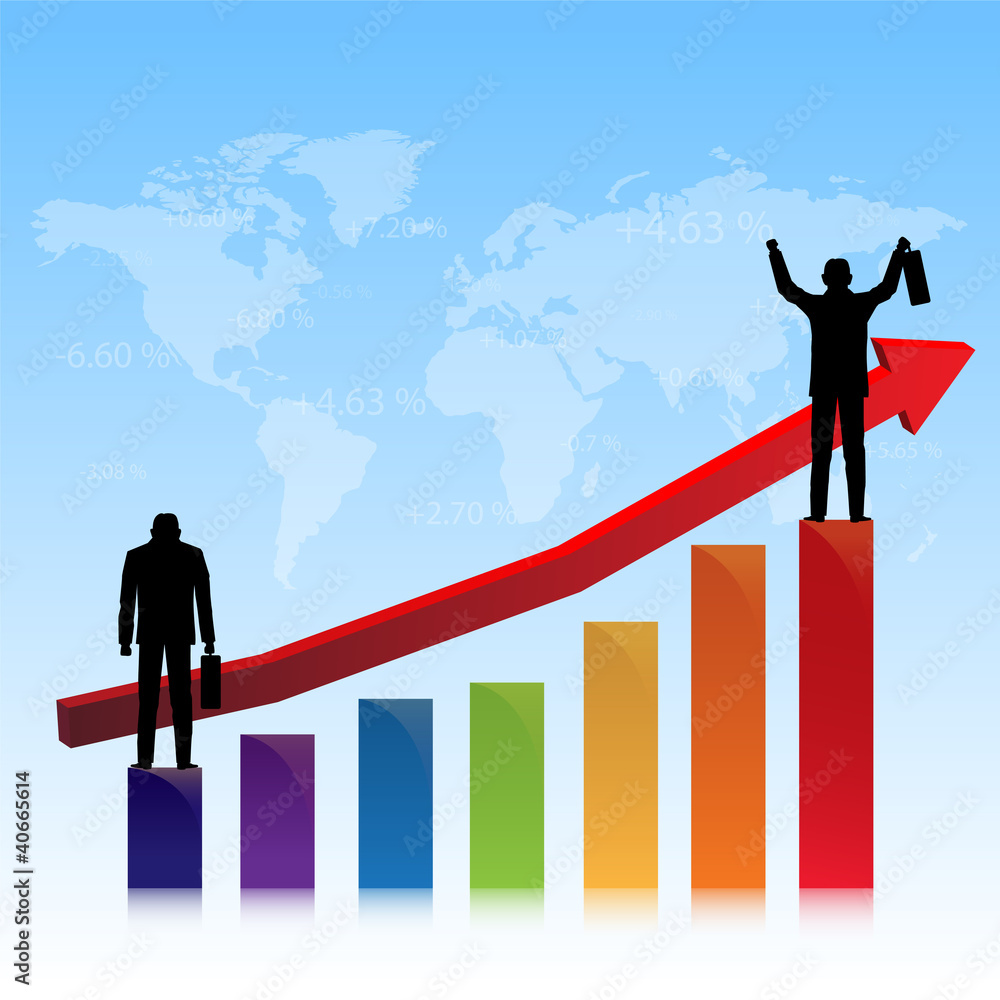 businessman successful and disappointed of stock market businessman successful and disappointed of stock market