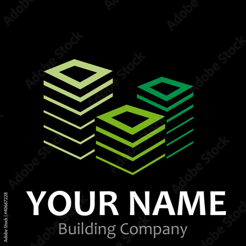 Logo property developer, house and city # Vector