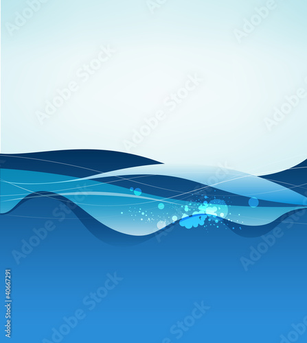 Abstract blue water background. vector illustration