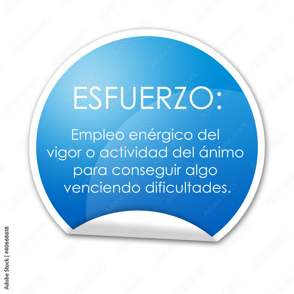 Pegatina definicion ESFUERZO con reborde Pegatina definicion ESFUERZO con reborde