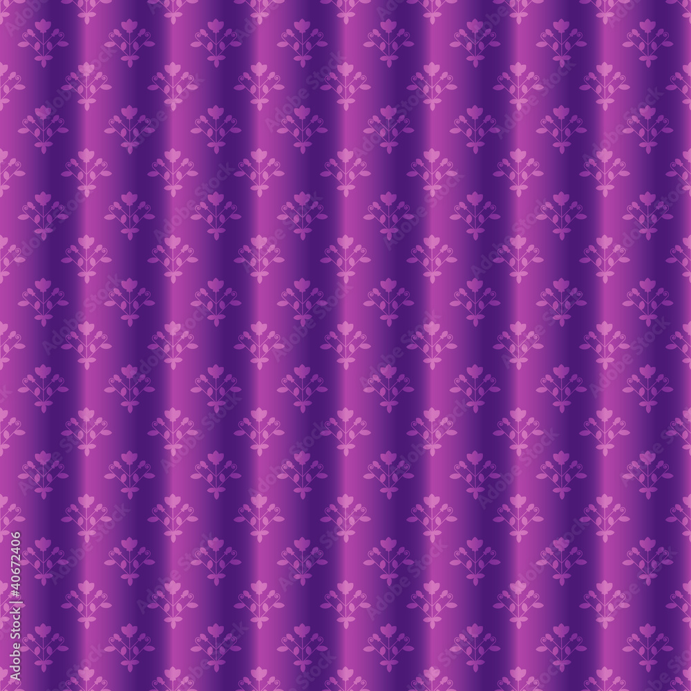 Curtain imitation with floral pattern Curtain imitation with floral pattern