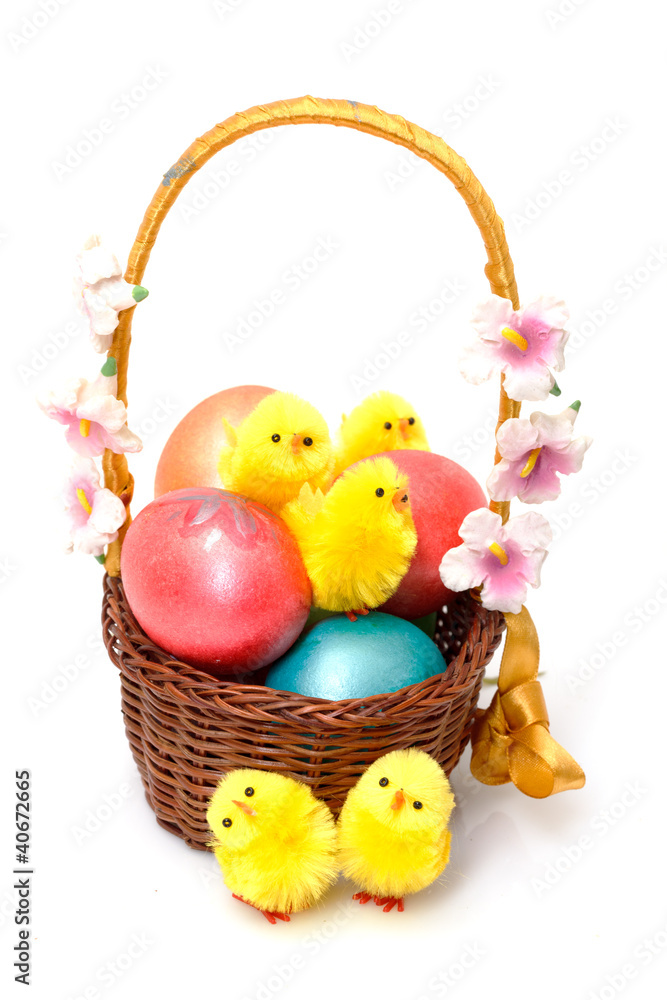 Basket with Easter Eggs Basket with Easter Eggs