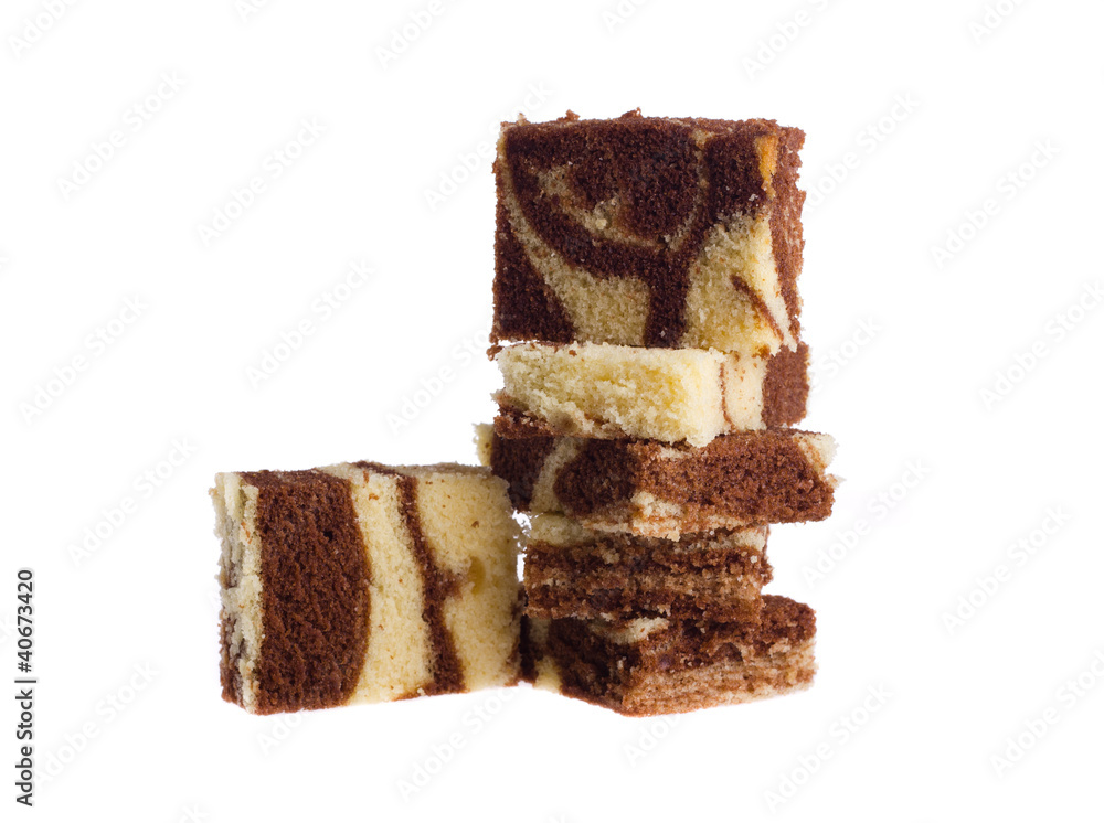 marble cake isolated on white background