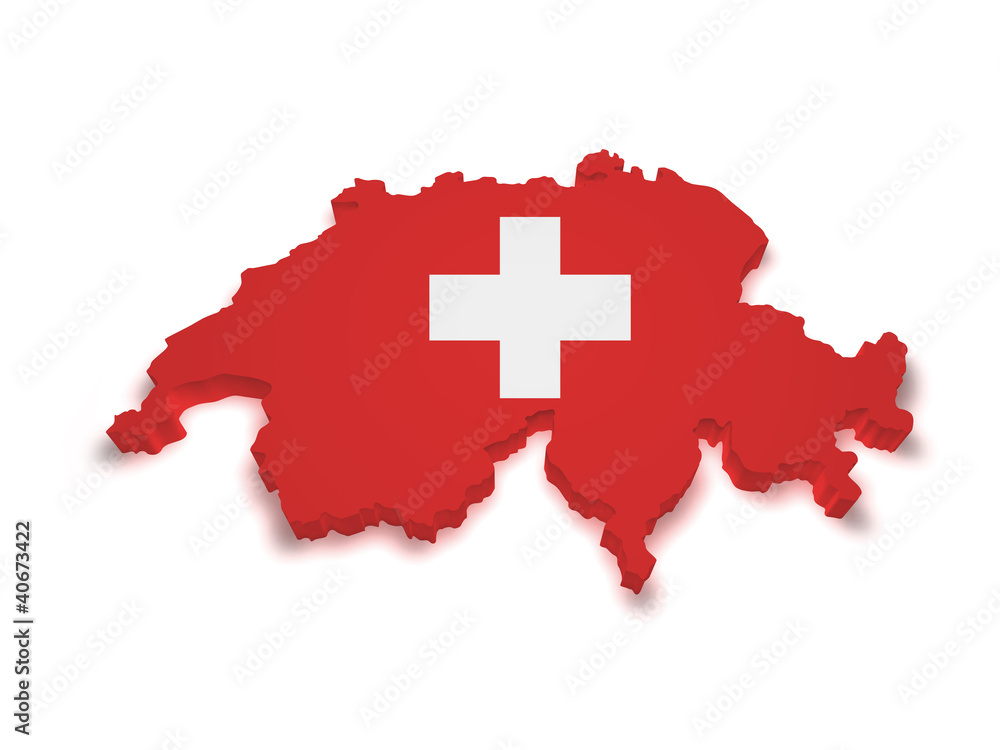 Obraz premium Switzerland Map 3d Shape