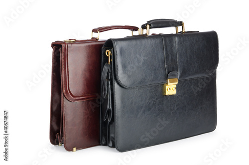 Business concept with briefcase on white