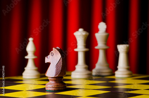 Concept of chess game with pieces photo