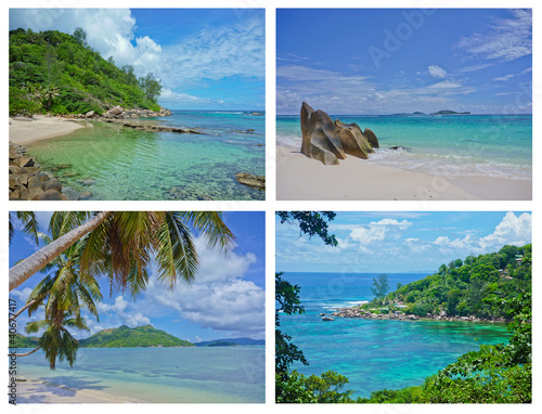 Collage of Tropical Landscapes, Seychelles