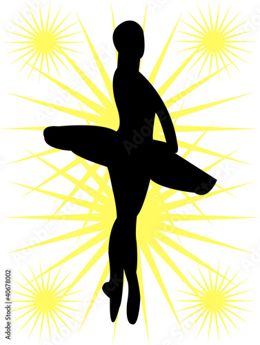 Ballerinas silhouette - vector
