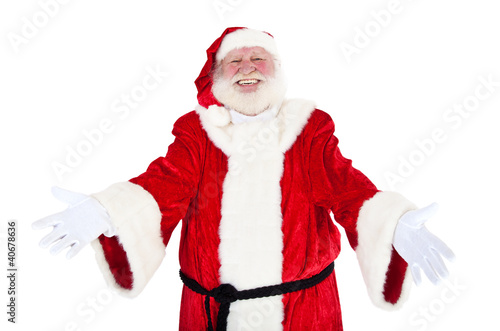 Weihnachtsmann mit einladender Gestik