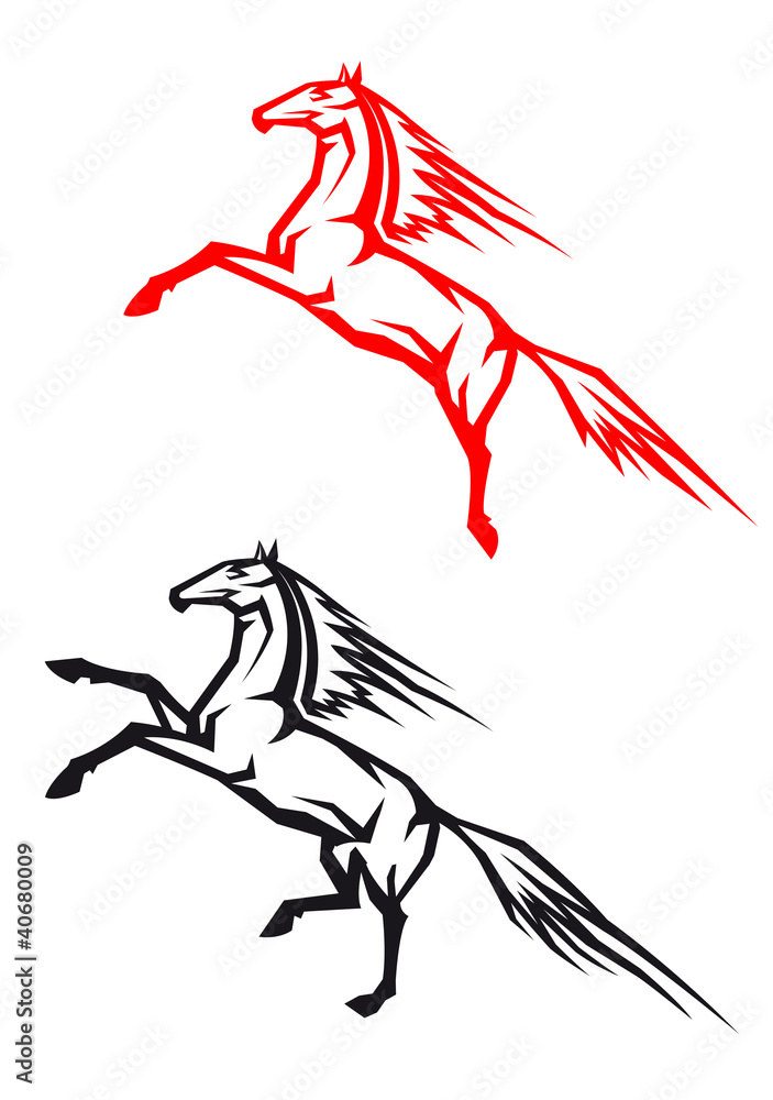 Fototapeta premium Jumping horses
