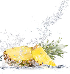 Küchenrückwand glas motiv Spritzendes Wasser Ananas Spritzer  © Photobeps